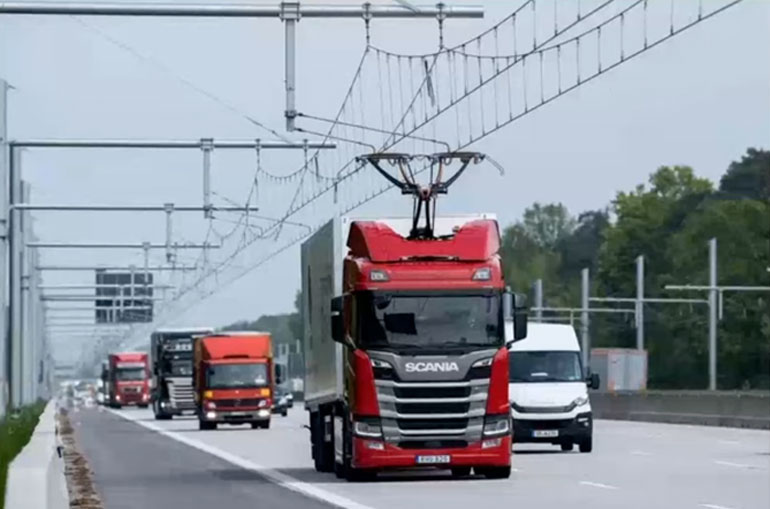 Camions electrique sur autoroute